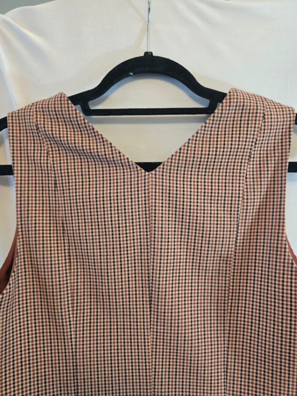 HOUNDSTOOTH WAISTCOAT VEST SIZE MEDIUM LIKE NEW RUST BROWN A NEW DAY - Picture 7 of 9